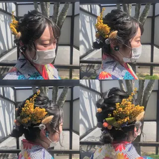 ミディアム ヘアアレンジ 堀口 彩佳のヘアスタイル