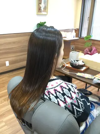 ロング カラー パーマ Annon プライベートサロンのヘアスタイル