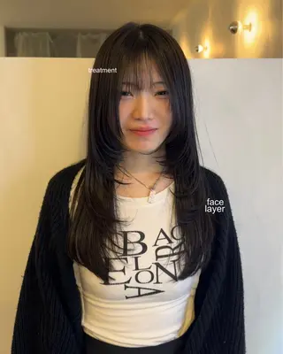 ロング 長田 唯のヘアスタイル