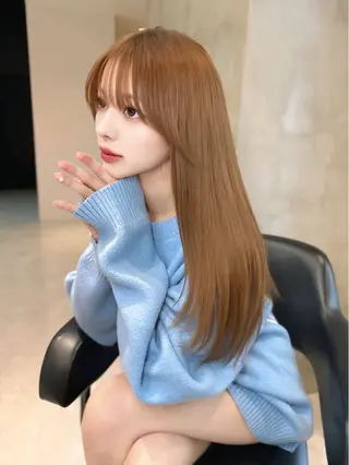 ロング カラー 韓国レイヤー 似合わせカラーのヘアスタイル