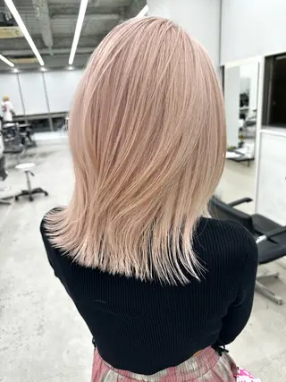 セミロング カラー GO TODAY シェアサロン 原宿本店所属・原宿ハイトーンカラー 🌼みるい🌼のヘアスタイル