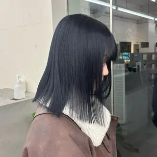 ミディアム 暗髪／艶髪／渋谷/ モモカ🎀のヘアスタイル