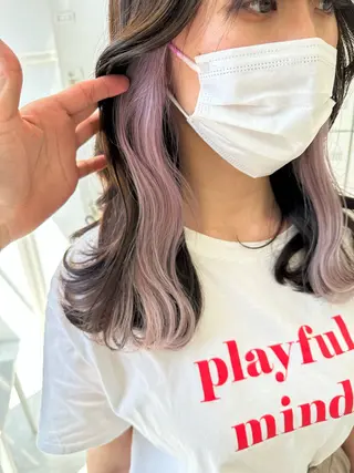 ロング カラー ダブルカラー 韓国レイヤーKYONのヘアスタイル