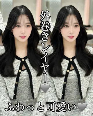 セミロング カラー 韓国ヘア/レイヤー カット/✨髪質改善のヘアスタイル