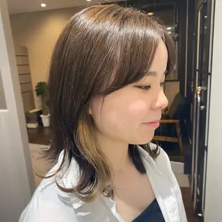 セミロング カラー 縮毛矯正/ヘッドスパ 牧野のヘアスタイル