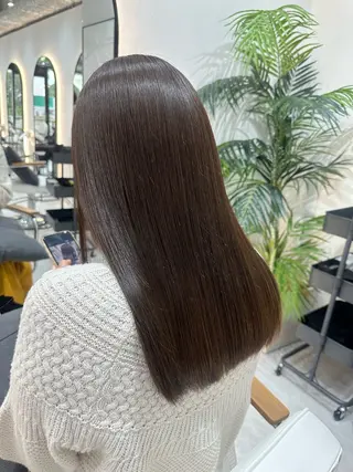 セミロング カラー 韓国ヘア顔周りカット 艶髪ベージュtamaのヘアスタイル