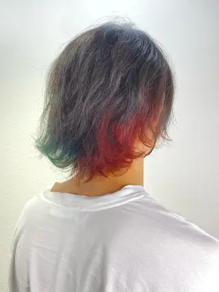 ショート カラー メンズ ウルフ🐺/ボブ ハイトーン🌈/増田のヘアスタイル