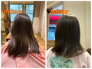 ミディアム キッズ 艶カラー🫧 推しカラー🧸楽歌のヘアスタイル