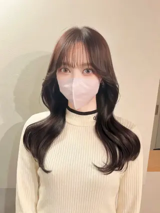 セミロング カラー ヘアアレンジ 韓国レイヤー/ 顔周り💕田中将吾のヘアスタイル