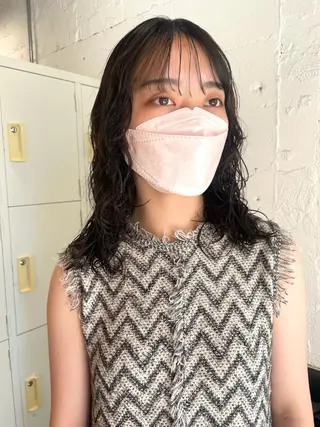 ミディアム カラー パーマ satsuki 暖色・ブラウンカラーのヘアスタイル