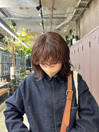 ミディアム パーマ maho/ブリーチ なし垢抜けカラー♡のヘアスタイル