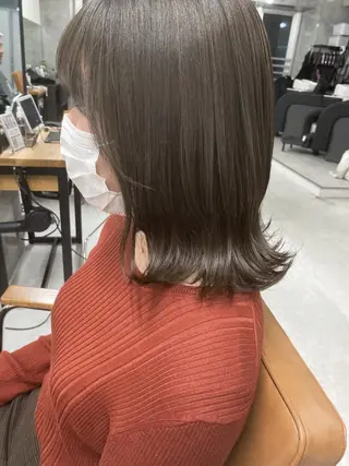 ミディアム カラー ヘアアレンジ 🌷FUKA🌷 まろやかハイトーンのヘアスタイル