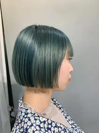 ショート カラー ボブパーマコテ巻き風 パーマNo1深江秀平のヘアスタイル