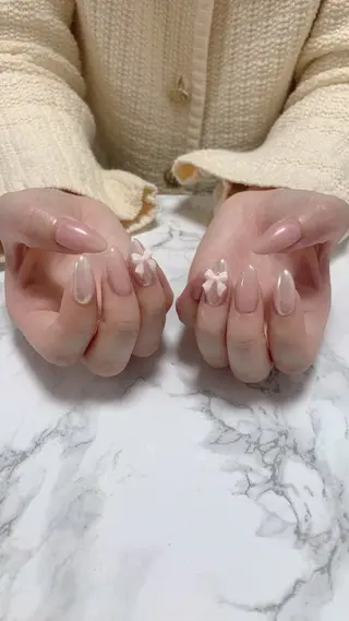 ネイル はな💎ネイル ワンホン、長さ出しのネイルデザイン