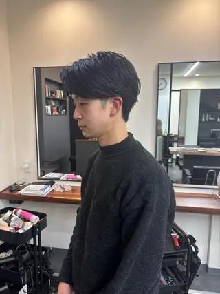 パーマ メンズ スパイキーパーマ 柏NO1 藤本葉のヘアスタイル