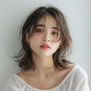 ミディアム 緑地公園美容室 neohairのヘアスタイル