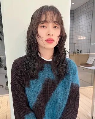 セミロング カラー パーマ 原宿パーマ kazuのヘアスタイル