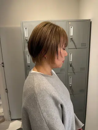 ショート カラー ブリーチ/アレンジ 天満/chihiroのヘアスタイル