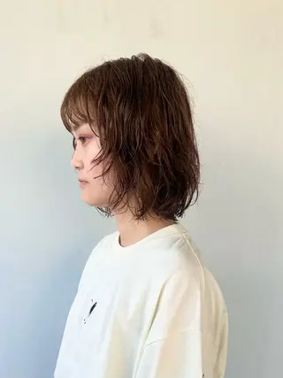 ミディアム 青木龍樹/パーマモデ ル/似合わせパーマのヘアスタイル