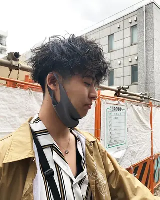 パーマ ヘアアレンジ メンズ ainico+所属・メンズ特化✂️栗原 侑也のヘアスタイル