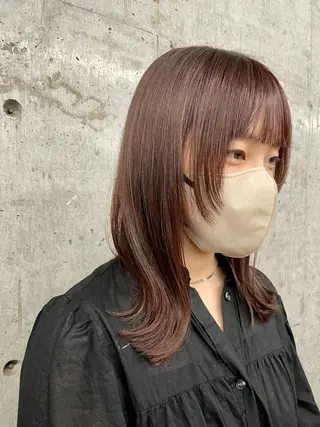 セミロング カラー レイヤー/透明感 カラー ☽EMIRIのヘアスタイル