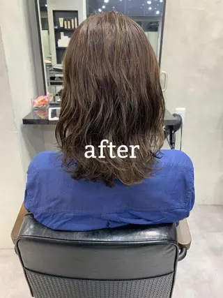 ミディアム カラー 新宿/韓国レイヤー 髪質改善カラー/角所のヘアスタイル