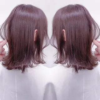 ミディアム カラー 柔らかbeige モトキのヘアスタイル