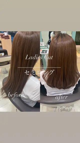 セミロング 大人女性ぼかし メンズ強化🦙平作のヘアスタイル