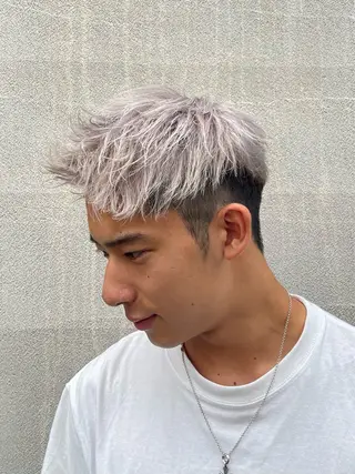 ショート カラー パーマ メンズ 【再現性120%】 🔥龍也リュウヤ🔥のヘアスタイル