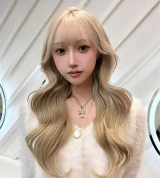 ロング ダブルカラー /ハイトーン/翼🖤のヘアスタイル