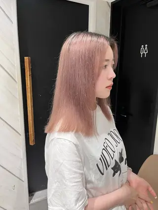 ミディアム kanta 梅田 韓国ハイトーンのヘアスタイル