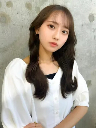 ミディアム カラー 髪質改善/韓国ヘア レイヤー/新宿/ロミのヘアスタイル