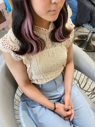 セミロング 新宿/韓国ヘア 中明度カラー/かやのヘアスタイル