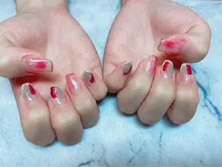 ネイル ネイルリボン 受付スタッフのネイルデザイン