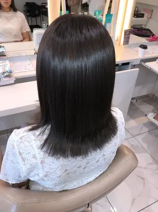 ミディアム パーマ 安井　昴 💫ブリーチ縮毛矯正のヘアスタイル