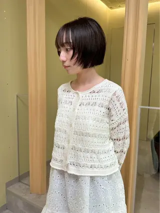 ショート 伶風/ボブ/ ヘーゼルベージュのヘアスタイル