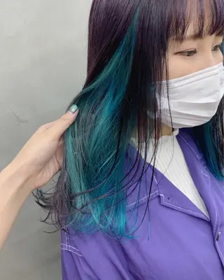 セミロング カラー ブームボックス所属・🐝ハイトーンカラー hachi🐝のヘアスタイル