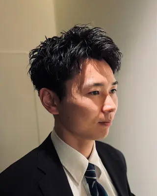 ショート パーマ メンズ スパイキーショート 大人パーマ 丸山のヘアスタイル