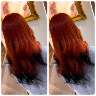 ロング 飯星慧斗 /ブリーチ、縮毛矯正のヘアスタイル