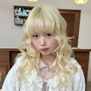 ロング カラー ブリーチ/ハイトーン ダブルカラー/川上のヘアスタイル