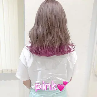 ミディアム カラー パーマ ヘアアレンジ ハイトーン特化🤍 浦住のヘアスタイル