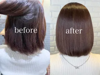 ミディアム 髪質改善/縮毛矯正 艶カラー/珠聡のヘアスタイル