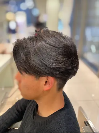 パーマ メンズ センターパート 川島爽楽のヘアスタイル