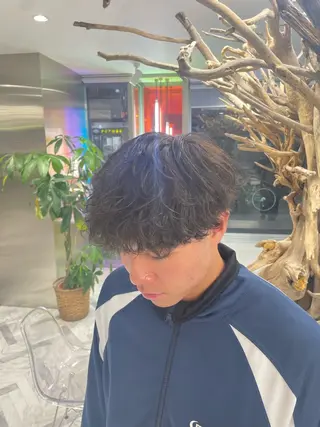 ショート パーマ メンズ カラーモデル⚡️ REONのヘアスタイル