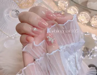 ネイル 23時まで❤︎韓国、 ワンホンネイルのネイルデザイン