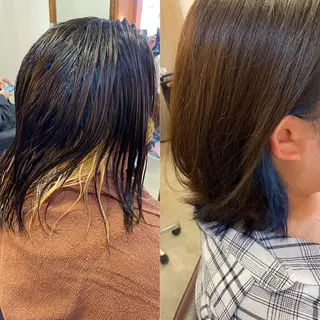 ミディアム カラー ヘアアレンジ SALOWIN京都河原町Suite店所属・外国人風レイヤー/ ハイトーンSHUのヘアスタイル