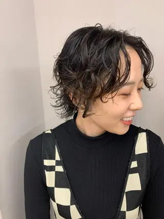 ショート パーマ パーマ/ボブ/ 神戸/豊浦翔太のヘアスタイル