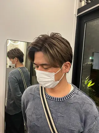 ショート カラー メンズ three.北浜所属・前竹 那生のヘアスタイル