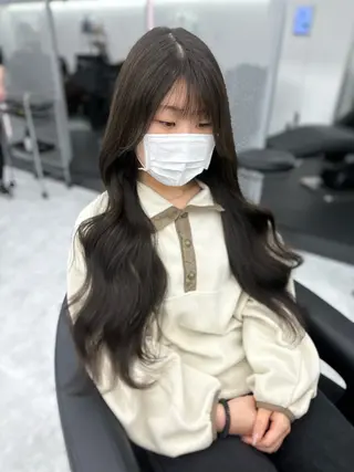 ロング カラー パーマ ヘアアレンジ メンズ キッズ ♥️韓国ヘア レイヤー♥️ゆりのヘアスタイル