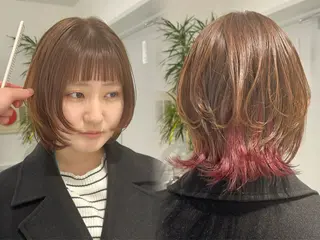 ミディアム カラー 池袋レイヤーカット/ 顔まわりtaigaのヘアスタイル